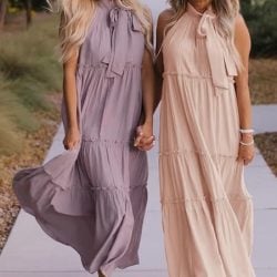 Women's Summer Boho Halter Maxi Dress